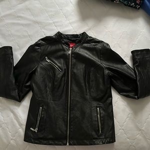 Black, Meduim size, Guess, bike jacket with 3 zippers